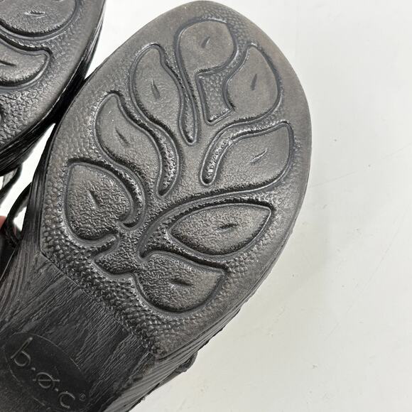 Born boc Persi Sandals Heels 8 Black Leather Mary Janes Comfort Work Career - Picture 7 of 7